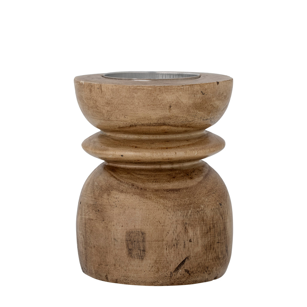 Pippin Candle Holder, Nature, Paulown short