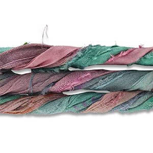 Bandana Ketting Zijden Sari Lint: Turquoise