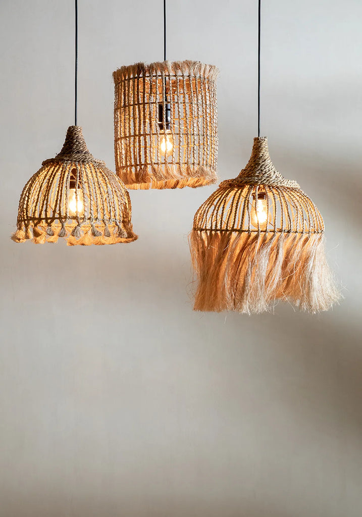 The Abaca Bird Cage Pendant Lamp - Natural - M