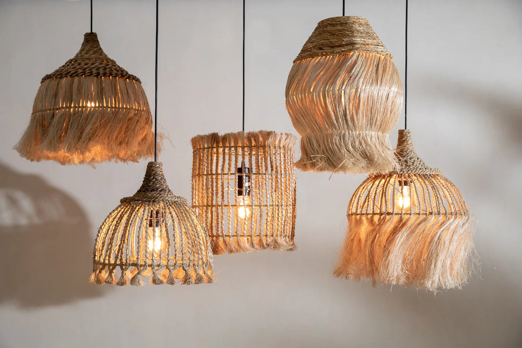 The Abaca Bird Cage Pendant Lamp - Natural - M