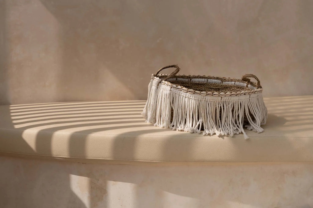 The Boho Fringe Mand - Natural White