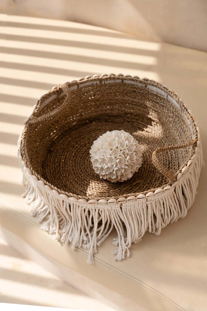 The Boho Fringe Mand - Natural White