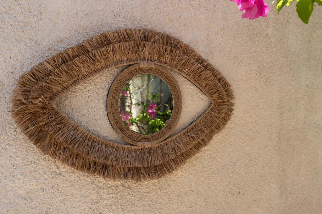 The Raffia Eye Mirror - Natural - M