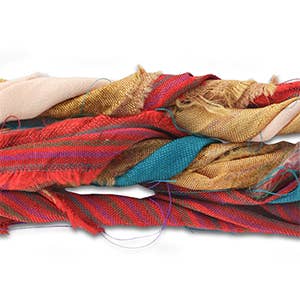 Bandana Ketting Zijden Sari Lint: Lila