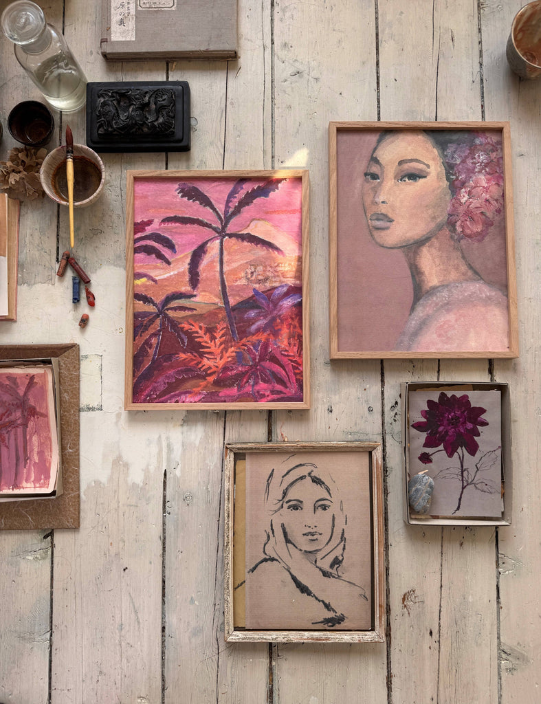 Print Coco Palms And Coral Wonder