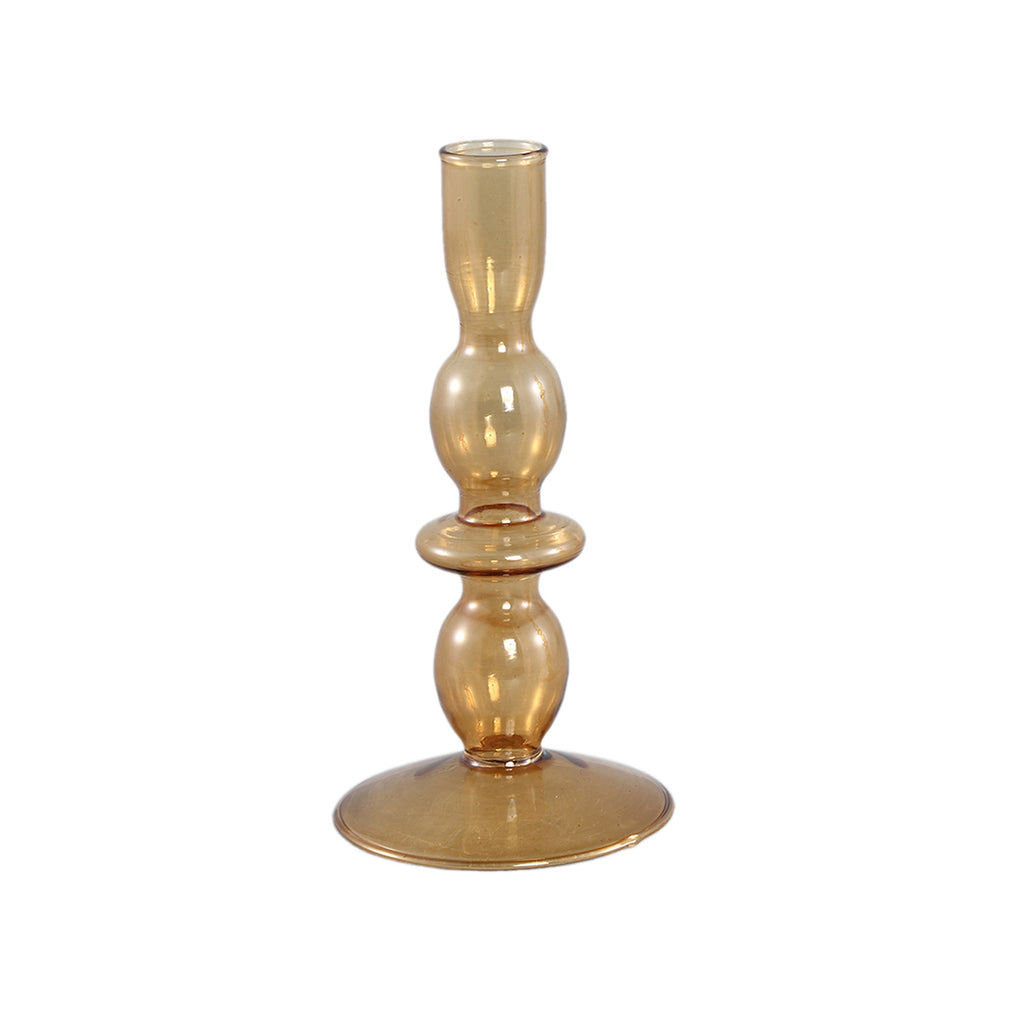 Enzio Brown Glass Candleholder