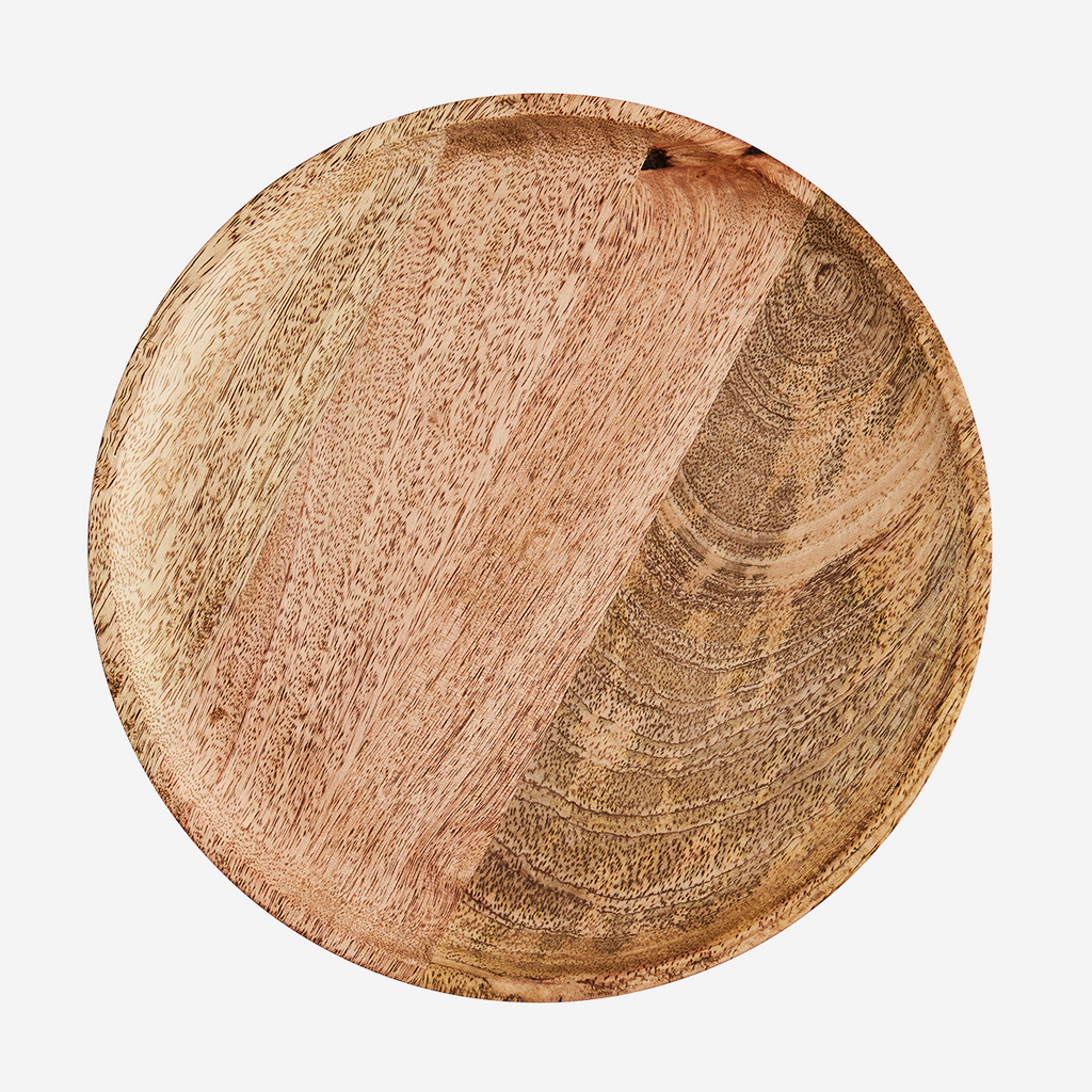 Round wooden plate